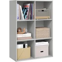 Woltu Bücherregal, 1-tlg., mit 6 Fächern, Würfelregal Standregal, 29x89x59,6 cm