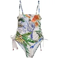 Next Badeanzug Bauchformender Bandeau-Badeanzug mit Beinrüschen (1-St)