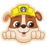 PAW PATROL Dekokissen Paw Patrol Rubble Kissen 40x37cm – Velours Kinder Dekokissen