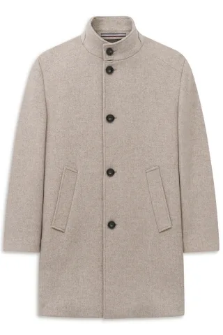 bugatti - Herrenmantel Wolle beige - Gr. - 50