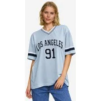 Worldclassca T-Shirt Worldclassca Oversized LA 91 Los Angeles Print T-Shirt College Tee