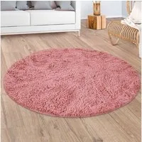 Paco Home Hochflor-Teppich Silky 591, rund, Höhe: 37 mm, Uni Farben, besonders weich und kuschelig