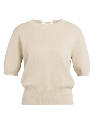 Yaya - Kurzarm-Pullover beige - Gr. - XS