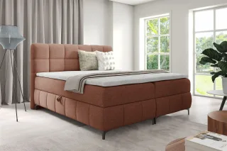 Boxspringbett Schlafzimmerbett SOPHIE 160x200cm Stoff Aragon Rostbraun
