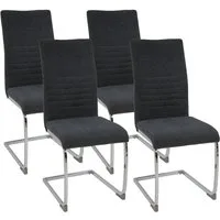 Albatros International Freischwinger Freischwinger LUGANO 4er Set Grau Modernes Design Stoff (4er Set, Grau), Esszimmerstuhl Schwingstuhl mit modernem Design, dicke Polsterung