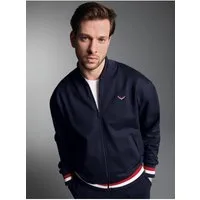 Trigema Sweatjacke TRIGEMA Collegejacke mit kontrastfarbigen Elementen (1-tlg)