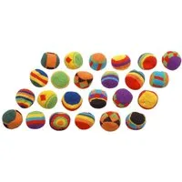 Toys Pure Spielball Kickbälle-Set, 24 Kick-Bälle im Set: Knallbunt im Rasta-Look