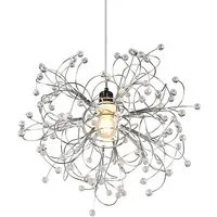 Reality Leuchten LED Pendelleuchte, Dimmfunktion, LED wechselbar, in 3 Stufen dimmbar über Lichtschalter, warmweiß, Designer Kristall Kugel-Lampe ausgefallen hängend Esstisch groß Ø52cm