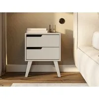 Beautysofa Nachttisch NOREL modernes Design mit zwei Schubladen (erhältlich in Braun Walnuss & Cashmere), Breite: 45 cm