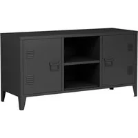 en.casa Sideboard, »Kotka« mit 2 Türen Metall 113 x 40 x 58 cm Schwarz