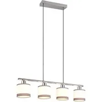 Reality Leuchten LED Pendelleuchte, LED wechselbar, warmweiß, Balken-pendelleuchte mehrflammig hängend über-n Esstisch & Kücheninsel