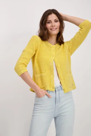 monari - Strickjacke mit Taschen dry lemon - Gr. - 46