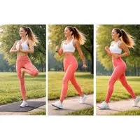 Antonio Leggings Gym Sport Leggings Damen Elastisch & Figurbetont Rot Gr. S-M 23099
