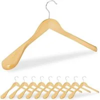relaxdays Kleiderbügel Anzug Kleiderbügel 10er Set, (10-tlg), natur