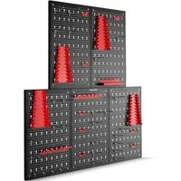 tectake Lochwand Werkzeuglochwand Jonah mit Haken und Halterungen, (5-tlg), Belastbarkeit 4 kg pro Platte