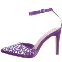 Ital-Design Damen Abendschuhe Party & Clubwear Schnürpumps Pfennig-/Stilettoabsatz High Heel Pumps in Lila