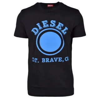 Schwarzes T-Shirt mit Diesel-Punkt-Logo