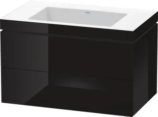 Duravit L-Cube c-bonded Set wandhängend Schwarz Hochglanz 800x480x500 mm - LC6927N4040 LC6927N4040