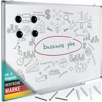 Goods+Gadgets Wandtafel Wandtafel Whiteboard Magnettafel 90×59cm–Abwischbar & Wiederverwendbar, (Magnetisch & Abwischbar, mit 4 Magnete), für Schule & Büro