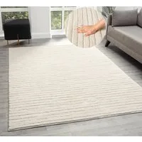 LeGer Home by Lena Gercke Teppich Selma, rechteckig, Höhe: 19 mm, Hoch-Tief-Struktur, Streifen Design, weich, Wohnzimmer, Schlafzimmer