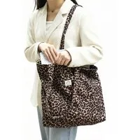 Zaewry Schultertasche Leopardenmuster, Damenin Feincord Große Leoparden shopper