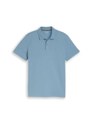 Tom Tailor - Piqué Poloshirt mit Logo-Stickerei mountain spring blue - Gr. - XL