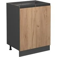 Vicco Unterschrank R-Line, Goldkraft Eiche/Anthrazit, 60 cm J-Shape, ohne Arbeitsplatte (1-St)