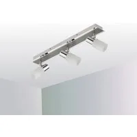 TRANGO LED Deckenleuchte, 3-flammig 2007-38 LED Deckenleuchte Chrom-Optik & Aluminium gebürstet Serie GRACE inkl. 3x G9 LED Leuchtmittel 3.000K warmweiße Lichtfarbe Badleuchte, Flurleuchte, Küchenleuchte, Schwenkbare LED Deckenlampe, Kronleuchter