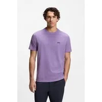 BOSS GREEN Rundhalsshirt Tee Regular Fit Stretch Jersey Cotton, Logo on Chest, Rundhals