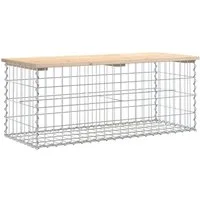 vidaXL Gartenbank Gartenbank aus Gabionen 103x44x42 cm Massivholz Kiefer (1-St)
