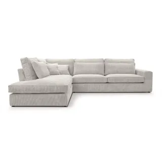 Fedve Ecksofa, Hellgrau, Textil, L-Form, 314x224 cm, Wohnzimmer, Sofas & Couches, Wohnlandschaften, Ecksofas
