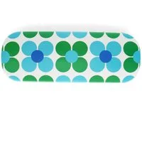 Rex London Brillenetui Daisy blau-grün Gänseblümchen-Motiv, Hartschale, ca. 15 x 5,5 x 3,5 cm
