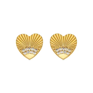 Luxenter Ohrringe mit glänzenden Zirkonia 18k goldfarben - Kripo
