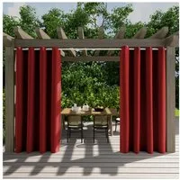 Jibenhome Outdoorgardine Wetterfest Outdoor Vorhänge, Sonnenschutz & Sichtschutz (2 St), Thermo vorhänge mit Ösen für Terrasse Rasen Garten