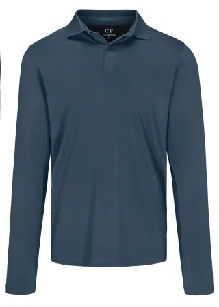 COMMANDER Finest Clothing - 2-Knopf Polo-Shirt, 1/1 Arm denim blue - Gr. - XL