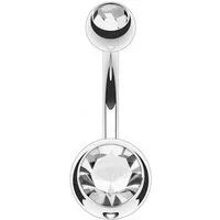 Taffstyle Bauchnabelpiercing mit Kristall Titan G23 Schmuck Banane Stecker Damen Bauchpiercing (Gebogenes Banabel aus Titan G23 Piercing mit Kristallsteinen in vielen Farben)