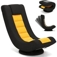 COSTWAY Relaxsessel, Bodenstuhl 360° drehbar, klappbar, verstellbar