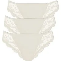 Nina Von C. String 3er Pack Damen String Silver Edition (Spar-Set, 3-St) Zwickel