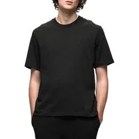 AMI PARIS - ALEXANDRE MATTIUSSI T-Shirt Embossed ADC Tee Ami de Cœur Logo Langlebige Verarbeitung mit doppelten Nähten am Saum