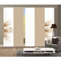 HOME WOHNIDEEN Schiebegardine KESSI 5er SET (5 St), Paneelwagen, blickdicht, Schiebevorhang Digidruck 5er Set KESSI