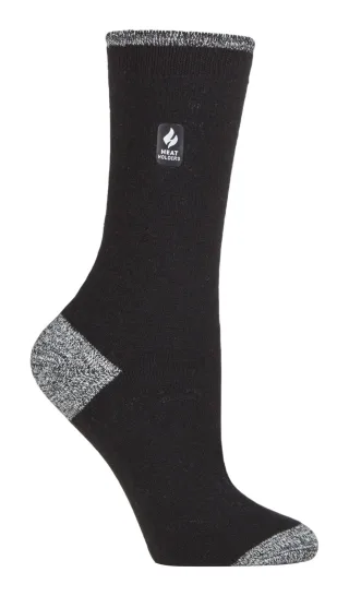 Heat Holders Damen Ultra Lite Thermal Brushed Inner Yarn Design Socken Schwarz / Weiß (Oia)
