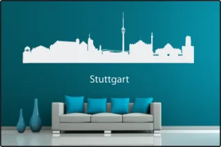 Wandtattoo "Stadt Skyline Städteskyline Silhouette STUTTGART"