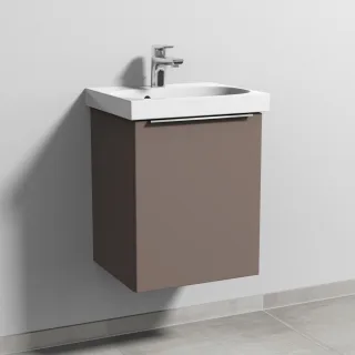 Sanipa 3way Waschtischunterbau zu Geberit Acanto Waschtisch mit 1 Tür, Taupe-Matt UP4141T