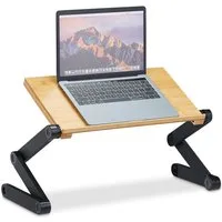 relaxdays Laptop-Ständer Bambus Aluminium