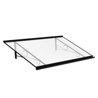 Vordach Nürnberg, Pultvordach, Aluminium, Glas, Anthrazit, mit integrierter Regenrinne, individuell konfigurierbar