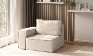 Sessel SANDE 1-Sitzer Modul Stoff Alpine Beige Seite Links