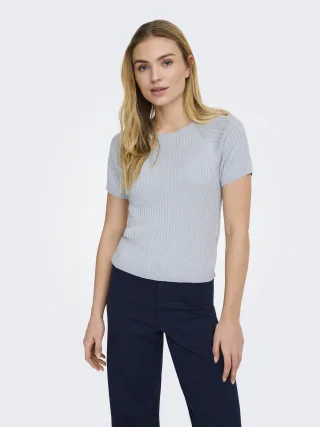 JDY - JDYBODILLA S/S GLITTER PULLOVER KNT NOOS Cashmere Blue - Gr. - S