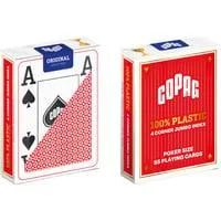 100 Prozent Plastik Poker Jumbo Index Spielkarten, Kartenspiel rot