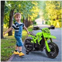 AIYAPLAY Elektro-Kindermotorrad 6V, mit Stützrädern, Hupe und Startgeräusch, Belastbarkeit 30 kg, (1-tlg), 3 km,h, für 3-8 Jahre Kinder, max. 30 kg, Grün