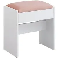 VASAGLE Schminktisch Makeup-Hocker, 45 cm x 45 cm x 28.6 cm, Schminktischhocker, Sitzhocker gepolstert, mit rutschfesten Fußpads